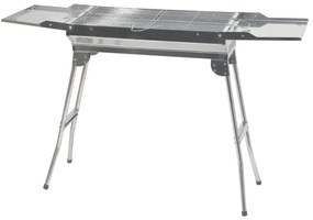 Hordozható faszén grill fényes króm