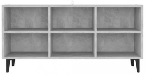 betonszürke TV-szekrény fémlábakkal 103,5 x 30 x 50 cm