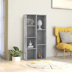 betonszürke szerelt fa könyvszekrény 50 x 25 x 106 cm