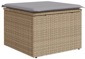 6 darabos kert kanapészett párnákkal bézs poli rattan, 2 személyes kert kanapé tárolóval és párnákkal bézs poli rattan