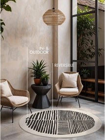 Fekete-krémszínű kerek kültéri-beltéri szőnyeg ø 160 cm Haringey Bounds – Ted Baker