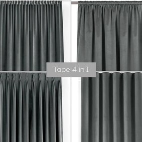 Sötétszürke bársony dimout (részleges sötétítő) függöny 265x250 cm Velto – Filumi