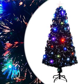 vidaXL száloptikás megvilágított karácsonyfa állvánnyal és LED-es 150 cm