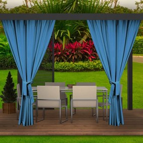 Stílusos kék vízálló kerti függöny pavilonhoz Szélesség: 155 cm | Hossz: 240 cm