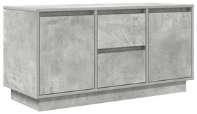 betonszürke TV-szekrény LED lámpákkal 100x41x50 cm