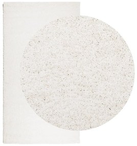 PAMPLONA krémszínű magas szálú bolyhos modern szőnyeg 60x110 cm