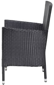 Casaria® 2 db rattan szék - fekete