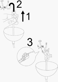 Kem függőlámpa, fekete-nikkel