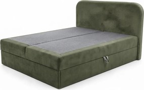 Kárpitozott boxspring ágy FORENA 180x200 cm sötétzöld Matrac: Bonell rugós matrac