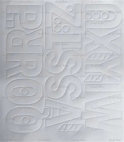 Öntapadós matrica, 5 cm-es, betűlap, ABC második fele, fehér (LUIN138)