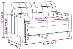 2 személyes sötétszürke bársony kanapé díszpárnákkal 120 cm