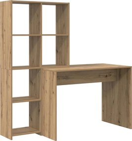 vidaXL Asztal polcokkal Artisan tölgy 138,5 x 55 x 143 cm Faanyag