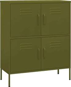 vidaXL olívazöld acél tárolószekrény 80 x 35 x 101,5 cm