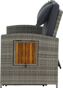 Kerti rattan heverő, szürke/természetes, MALORY
