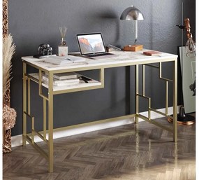 Design íróasztal Yaiza 120 cm fehér arany