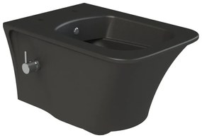 CeraStyle IBIZA fali WC - MATT FEKETE - BEÉPÍTETT bidé funkcióval - perem nélküli