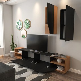 TV szekrény Zebra - Black, Teak