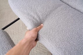 Hintaszék fa lábakkal, plüss szövettel, 4 fokozatban állítható háttámlával,  Szürke színben