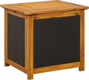 vidaXL Kerti Tároló Doboz 185 L Tömör Akácfa 60 x 50 x 56 cm Fekete