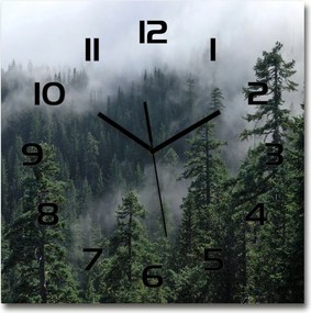 Nagy négyzet alakú üveg falióra Erdei köd 60x60 cm