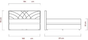GINA kárpitozott ágy 160x200 cm, matracokkal és tárolóval, bézs