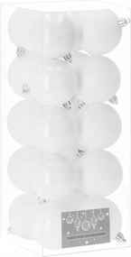 Karácsonyfadísz 9cm Törhetetlen Karácsonyfadísz 20db Fehér Csillámos Karácsonyfa