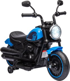 HOMCOM Gyerekmotor - Elektromos Gyermekmotor Két Leszedhető Segédkerékkel, 3 km/h Sebességgel, 1.5-3 Éves Gyerekeknek, Kék, 76 x 42 x 57 cm | Aosom