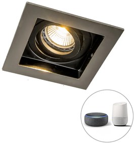 Okos beépített reflektor acélból, Wifi GU10 izzóval - Carree