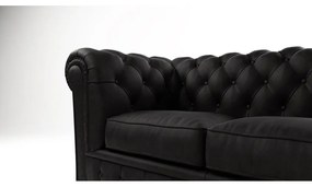 Fekete bársony kanapé 184 cm Cambridge – Ropez