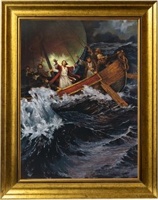 Jezus Elcsendesíti A Vihart Kép Arany Díszkeretben 30X40