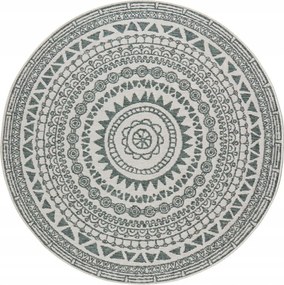 Kerek szőnyeg teraszra 140cm külső-belső,kétoldalas zöld szín