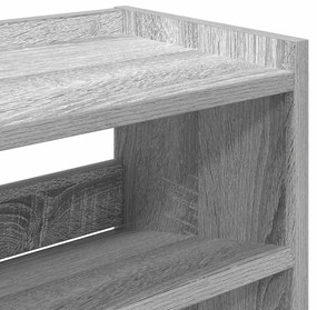 szürke sonoma színű szerelt fa cipőtartó 80x25x100 cm