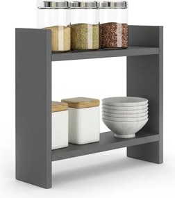 Konyhai fűszertartó polc, szürke, 34x30x10 cm