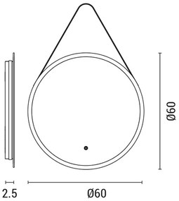 LED állítható fényű fürdőszobai fűtött tükör LED/20W/230V 4000K IP44