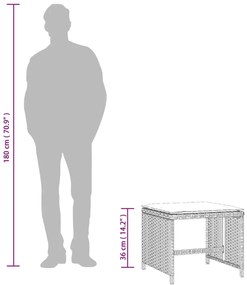 4db világosszürke polyrattan kerti szék párnával 41 x 41 x 36cm
