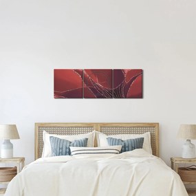 Kép - Piros absztrakt virág N⁰2 (órával) (90x30 cm)