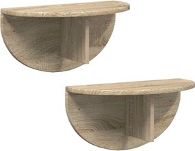 vidaXL Falpolc 2 pcs Sonoma tölgy 48 x 24 x 24 cm Faanyag