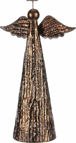 Karácsonyi fém dekoráció állványra Angyal, XL méret, réz