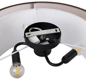 Modern mennyezeti lámpa barna fehérrel 50 cm 3-lámpás - Drum Duo