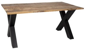 Rusztikus design fa étkezőasztal antikolt