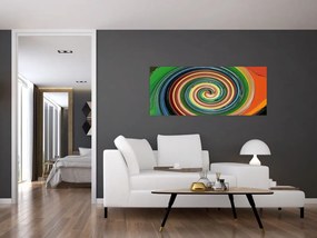 Absztrakt kép - színes spirál (120x50 cm)