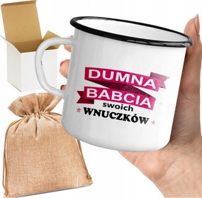 Bögre_emalin Nyomott Mintával Büszke Nagymama Szuper Ajándék Nagyinak