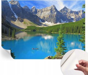 Öntapadós tapéta Fali furnér 3D hatás Hegyi tó 312x219 cm