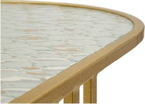 Fehér-aranyszínű dohányzóasztal üveg asztallappal 50x90 cm Antalia – Mauro Ferretti