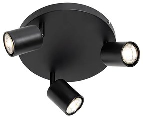 Modern mennyezeti lámpa fekete állítható kerek 3-lámpás - Java