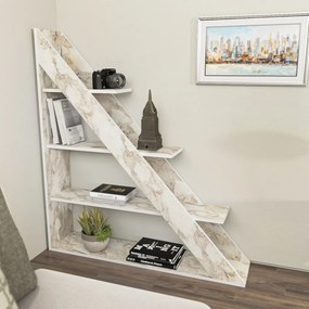 Pisagor könyvespolc, fehér, 120 cm