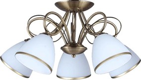 PREZENT 61451 ASTER Mennyezeti Csillár Antik Bronz, Fehér E27 IP20