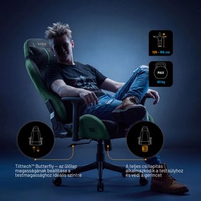 Szövet gamer szék fekete-zöld Diablo X-One 2.0 Forest Green Small