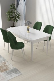 Nil étkezőgarnitúra, fehér-khaki, 110 cm