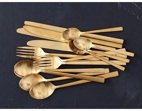 Sárgaréz színű acél evőeszköz készlet 16 db-os Brass – Bitz